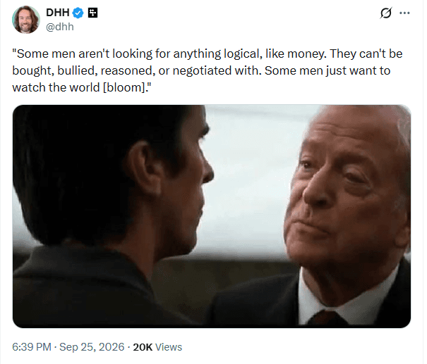 DHH tweet - The Dark Knight quote